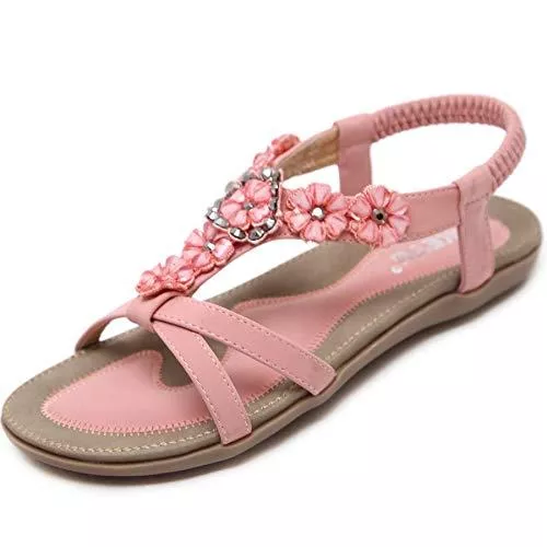 Acfoda Sandalen & Slides Acfoda Flache Sandalen Damen Sommer Freizeit Zehentrenner mit Weiche Fußbett, Gr.35-45