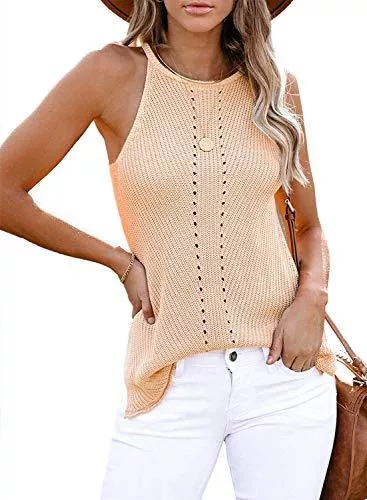 Uusollecy Tops Damen Sommer V-Ausschnitt Tank Tops Casual Oberteile Blusen Ärmellos Spitze Unterhemd Tops Shirt