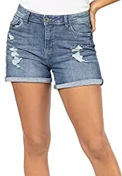 Sublevel Shorts Sublevel Damen Kurze Denim Jeans Hose im Used Look