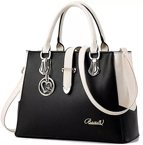 BestoU Taschen & Rucksäcke BestoU Damen Handtaschen Schwarz groß taschen Leder moderne damen handtasche gross schultertasche Frauen Umhängetasche (Schwarz)