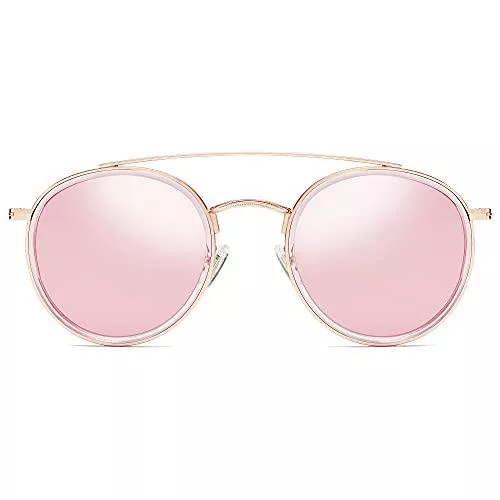 SOJOS Sonnenbrillen & Zubehör SOJOS Retro Metall Polarisiert Runde Sonnenbrille Damen Herren SUNSET