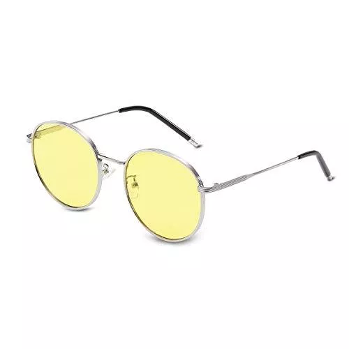 LumiSyne Sonnenbrillen & Zubehör LumiSyne Retro Runde Metall Sonnenbrille für Damen,Farblinsen mit Vollrand Rahmen,Mode Accessoires für Strassenfotografie und Reisen,Exquisite Geschenkbox