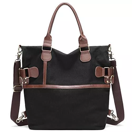 Myhozee Taschen & Rucksäcke Myhozee Handtasche Damen Tashcen Groß Umhängetasche Strandtasche Schultertasche Vintage Multi-Beutel Damenhandtasche Groß Hobo Bag Shopper, Schwarz, 15x41x45 cm