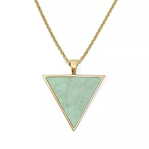 KAALEE Schmuck KAALEE® Triangle Halskette Gold mit Kork 62+3cm | 18 Karat Gelbgold plattiert | Nachhaltiger Schmuck 100% Made in Germany - Geschenk-Box inklusive