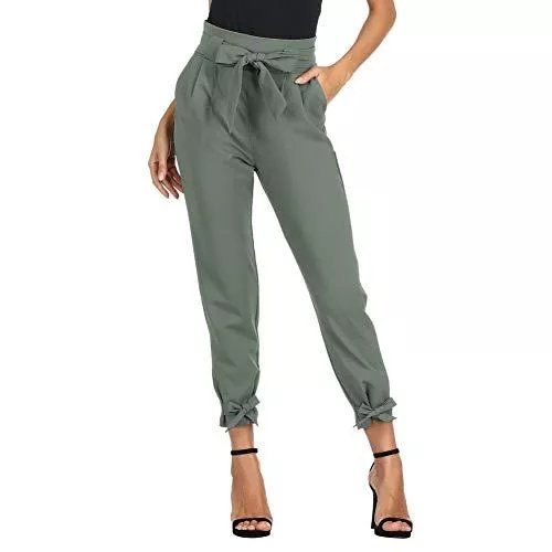 GRACE KARIN Hosen GRACE KARIN Damen Hose High Waist 9/10 Elegant Bleistifthose Casual Carpi Hose mit Taschen