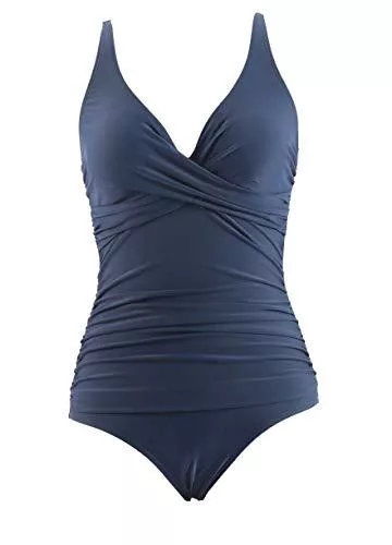LA ORCHID Bademode LA ORCHID Laorchid einteiliger Badeanzug bademode v Ausschnitt Damen Badeanzug bauchweg Push up Bademode Swimsuit high Waist Schwimmanzug