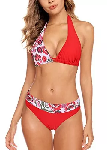 Aidotop Bademode Aidotop Damen Bikini Set Triangel Badeanzug Strand Ties Zweiteiliger Bademode Bikinihose