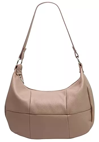 SH Leder Taschen & Rucksäcke SH Leder Echtleder Schultertasche Handtasche gesteppt Look aus Genarbte Leder 38x24cm Lima G646