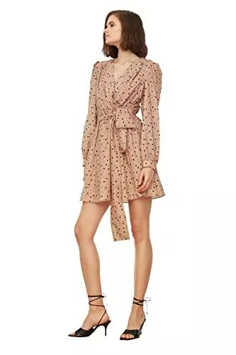 TRENDYOL Business TRENDYOL Damen Kamelband-Breated-Kleid Business Casual Dress