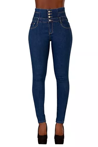 Glook Jeans Glook Skinny Jeans Damen High Waist Stretch Hose Damen | Slim Fit Jeans Damen mit hohem Bund und Po-Pushup Effekt | Damen Jeans Stretch Hose