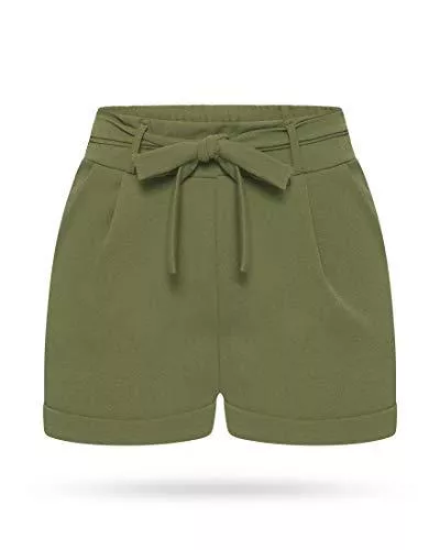 Kendindza Collection Shorts Kendindza Damen Sommer Shorts Kurze Hose mit Schleife zum binden Bermuda Uni-Farben