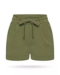 Kendindza Collection Shorts Kendindza Damen Sommer Shorts Kurze Hose mit Schleife zum binden Bermuda Uni-Farben