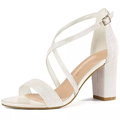 Allegra K Sandalen & Slides Allegra K Damen-Sandalen mit Kreuz und quer verlaufenden Riemen und Blockabsatz