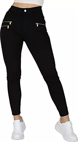 Giralin Jeans Giralin Damen High Stretch Hosen Skinny Fit Jeggings High Waist Zipper