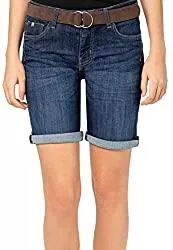 Sublevel Shorts Sublevel Damen Jeans Bermuda-Shorts mit Veloursleder Gürtel