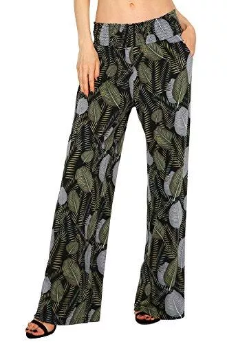 Urban GoCo Hosen Urban GoCo Damen Boho Weite Bein Palazzo Hose