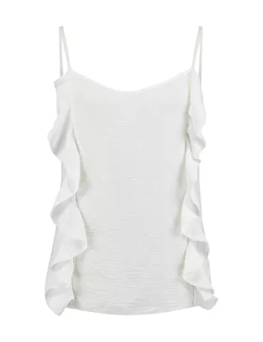 Hailys Tops Hailys Top Evelynn mit Voilanten weiß