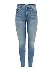 ONLY Jeans ONLY Damen Onlblush Mid Ank Raw Rea1467 Noos Skinny Jeans, Light Blue Denim, S EU