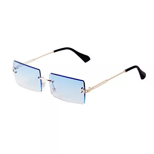 GIFIORE Sonnenbrillen & Zubehör GIFIORE Mode Rahmenlose Sonnenbrille für Frauen Männer, Ultrakleine Retro Rechteck Gradient Lens Rimless Eyewear, Quadratische durchsichtige Sonnenbrille