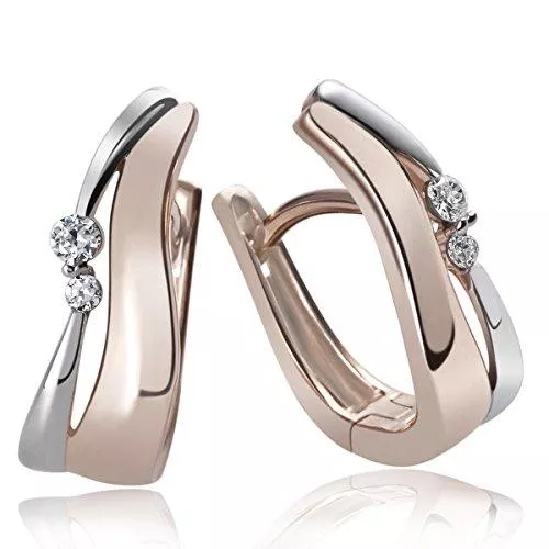 Goldmaid Schmuck Goldmaid Damen-Creolen Ohrringe Red Passion 925 Sterlingsilber rosegold rot vergoldet Zirkonia