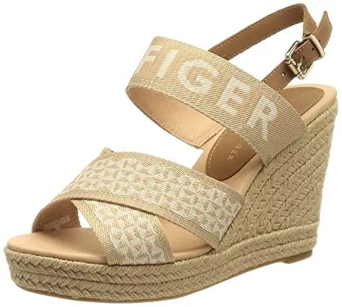 Tommy Hilfiger Sandalen & Slides Tommy Hilfiger Damen Tommy Webbing High Wedge Sandal Espadrilles