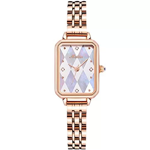 RORIOS Uhren RORIOS Mode Damen Uhren Analog Quarz Armbanduhr Edelstahlarmband wasserdichte Retro Kleid Uhr für Mädchen Frauen