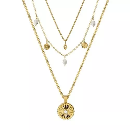 PURELEI Schmuck PURELEI® Kaipo Ketten Set (Gold), Damen Halsketten Set aus langlebigem Edelstahl, Wasserfestes Schmuckset mit Anhänger, 40-55 cm Länge verstellbar