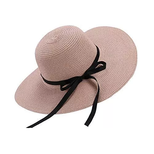 Faung Hüte & Mützen Damen Sonnenstrohhut mit breiter Krempe Sonnenhüte für Frauen Große UPF 50 Sommerhut Faltbarer Roll-Up-Floppy-Strandhut für Damen