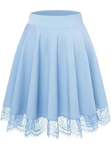 Bbonlinedress Röcke Bbonlinedress Rock Röcke Skirt Damen Mädchen Basic Solide Vielseitige Dehnbar Mini Rock A-Linie Rockabilly