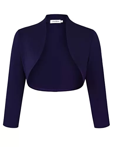 Clearlove Strickjacken Clearlove Damen Bolero Elegant Strickjacke 3/4 Ärmel Kurz Festlich Schulterjacke（Verpackung MEHRWEG）