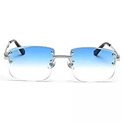 kachawoo Sonnenbrillen & Zubehör kachawoo Randlose Sonnenbrille Quadratische Farbverlauf Rahmenlose Brille Vintage Retro Brillen