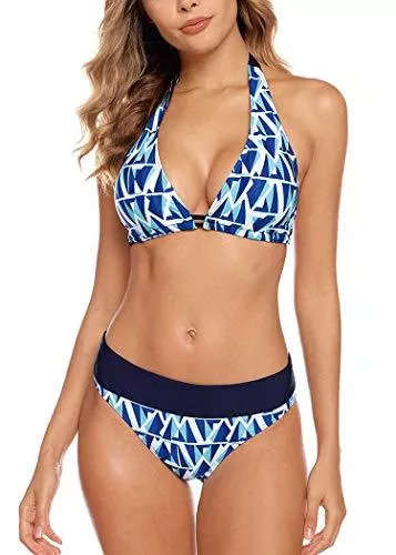 Aidotop Bademode Aidotop Damen Bikini Set Triangel Badeanzug Strand Ties Zweiteiliger Bademode Bikinihose