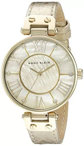 Anne Klein Uhren ANNE KLEIN Damen-Armbanduhr 36MM Armband Leder BEIGE Quarz ANALOG AK/1012GMGD