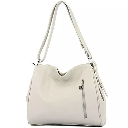 modamoda de Taschen & Rucksäcke modamoda de - T119 - ital Schultertasche Umhängetasche aus Leder