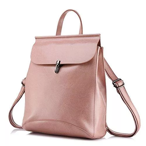 Realer Taschen & Rucksäcke Realer Echtes Leder Rucksäcke Geldbörsen für Frauen Schultertasche Rosa