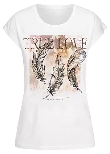 Seventyseven URBAN STREETWEAR T-Shirts Seventyseven Lifestyle Damen T-Shirt mit Motiv-Print rosa