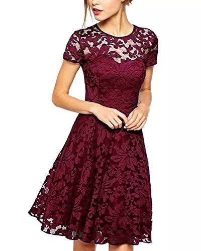 ZANZEA Cocktail ZANZEA Damen Spitze Lace Party Cocktail Bodycon Club Kurz Abend Minikleider
