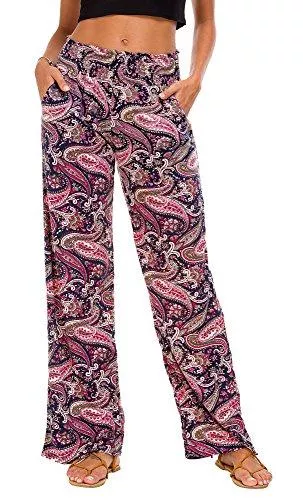 Urban GoCo Hosen Urban GoCo Damen Boho Weite Bein Palazzo Hose