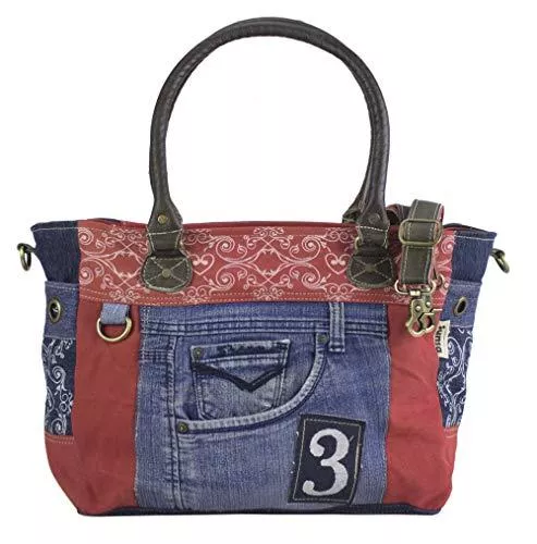 Sunsa Taschen & Rucksäcke Sunsa Damen Handtasche Umhängetasche, Tasche aus Jeans/Canvas &amp; Leder. Große Crossbody bag Schultertasche, Shopper, Geschenkideen für Frauen/Mädchen nachhaltige Produkte, 52433