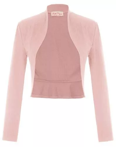 Belle Poque Strickjacken Belle Poque Damen Langarm Open Front Bolero Festlich Blazer Bolerojacke Schulterjacke Cardigan Top BP788