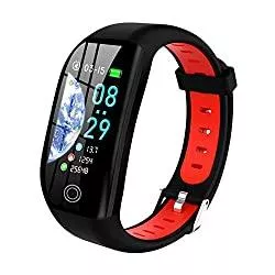 Tipmant Uhren Tipmant Fitness Armband mit Pulsmesser Blutdruckmessung Smartwatch Fitness Tracker Wasserdicht IP68 Fitness Uhr Schrittzähler Pulsuhr Sportuhr für Damen Herren Kinder ios iPhone Android Handy (Rot)