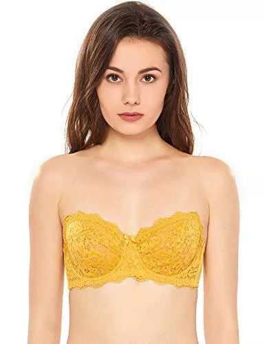 DOBREVA Unterwäsche & Dessous DOBREVA Damen Trägerloser Spitzen Große Größen Bügel Ohne Polster Balkonett BH