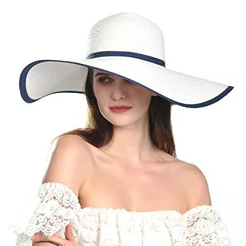 Comhats Hüte & Mützen Comhats klappbarer Strohhut Sonnenhut Strohhut mit Sonnen Shade Damen breite Krempe