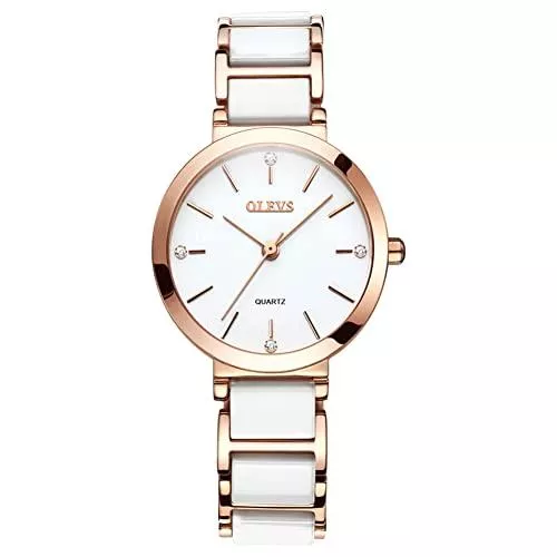 Raitown Uhren Raitown Armbanduhr Damen Analog Quarz Roségold Uhr Geschäft Stylisch Lässig Leuchtend Wasserdicht Damenuhr R5877L
