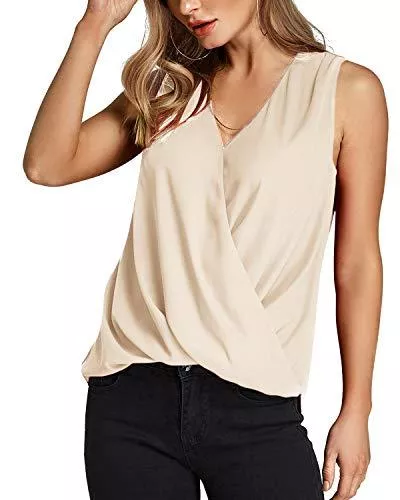 YOINS Ärmellose Blusen YOINS Bluse Damen Oberteile Elegant Ärmellos Chiffon Blusen Shirt Crop Tops für Damen Sommer