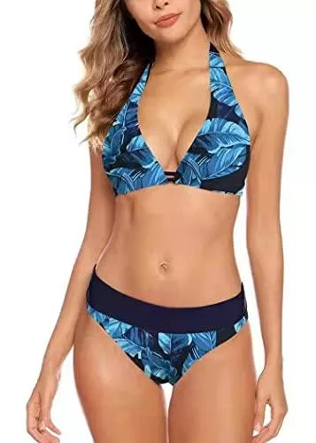 Aidotop Bademode Aidotop Damen Bikini Set Triangel Badeanzug Strand Ties Zweiteiliger Bademode Bikinihose