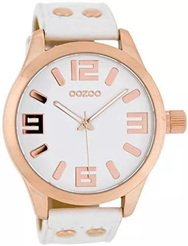 Oozoo Uhren Oozoo Armbanduhr Basic Line mit Lederband 47 MM Durchmesser in verschiedenen Gehäusefarben und Farbvarianten