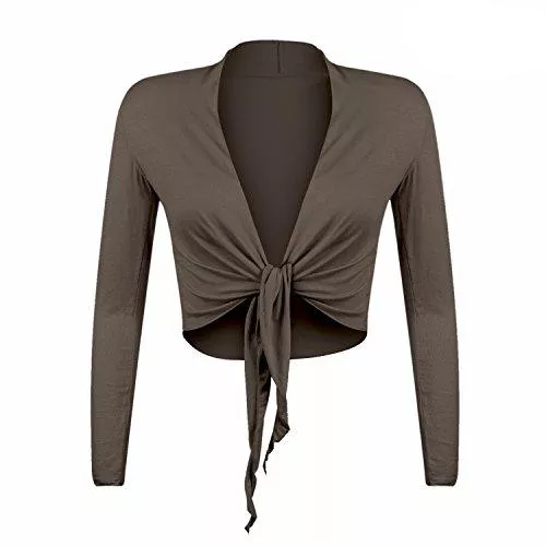 Gloop Strickjacken Gloop Damen Schöne, Elegante Bolero Jäckchen Langarm Bolero zum Knoten