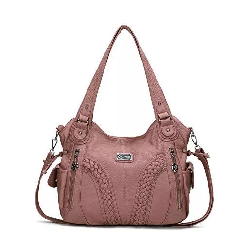 KL928 Taschen & Rucksäcke KL928 Damen Handtasche Leder Taschen Umhängetaschen Schultertaschen Henkeltaschen Hobo Tasche Weiches Damentasche für Frauen (Pink)