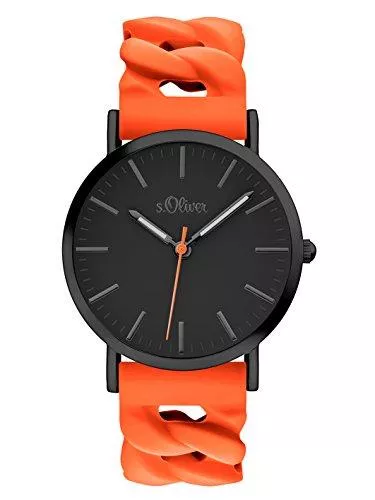  Uhren s.Oliver Damen Analog Quarz Armbanduhr mit Silikonarmband